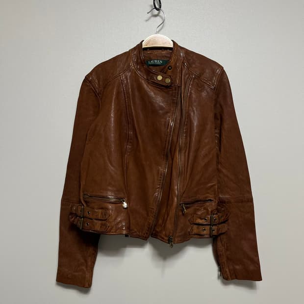 로렌 랄프로렌 브라운 가죽 자켓 2사이즈