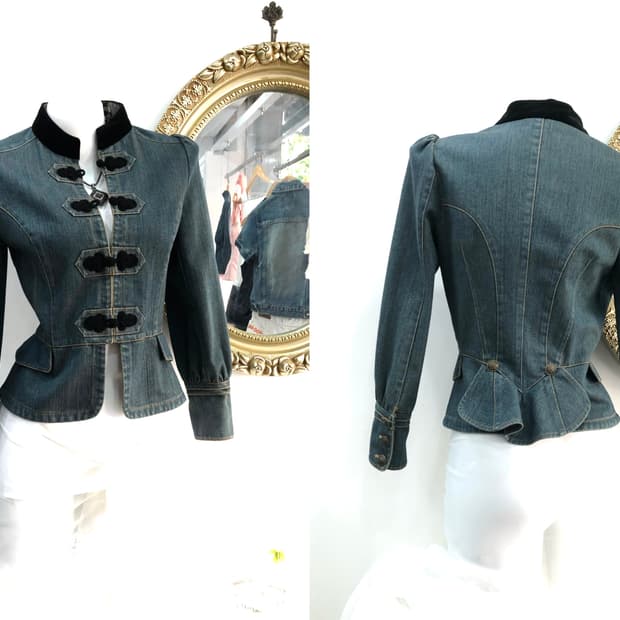 RENEEVON oriental frog button denim 자켓