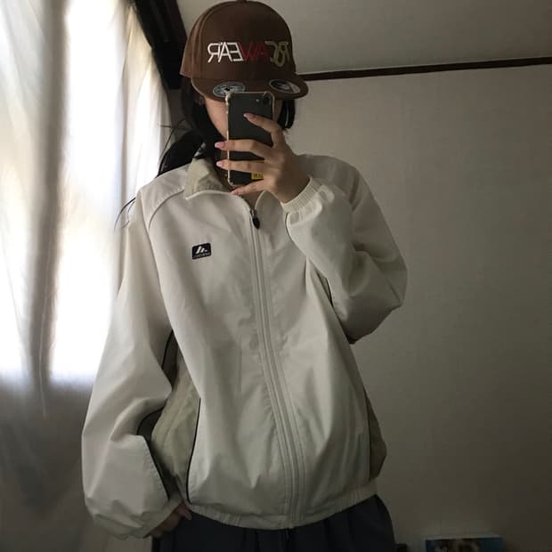 아디다스 90s 화이트 바람막이