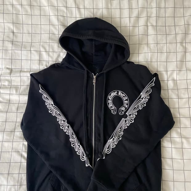 크롬하츠 홀스슈 플로랄 플리스 후드집업 사이즈 s