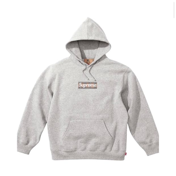 슈프림 버버리 박스로고 후드 헤더 그레이 XL 새제품 판매