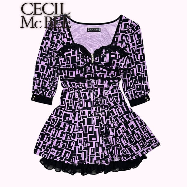 gal cubic violet pattern dress