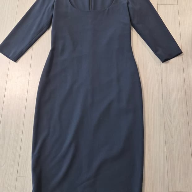 [랄프로렌 컬렉션] 정품 네이비 스퀘어넥 7부 소매 원피스