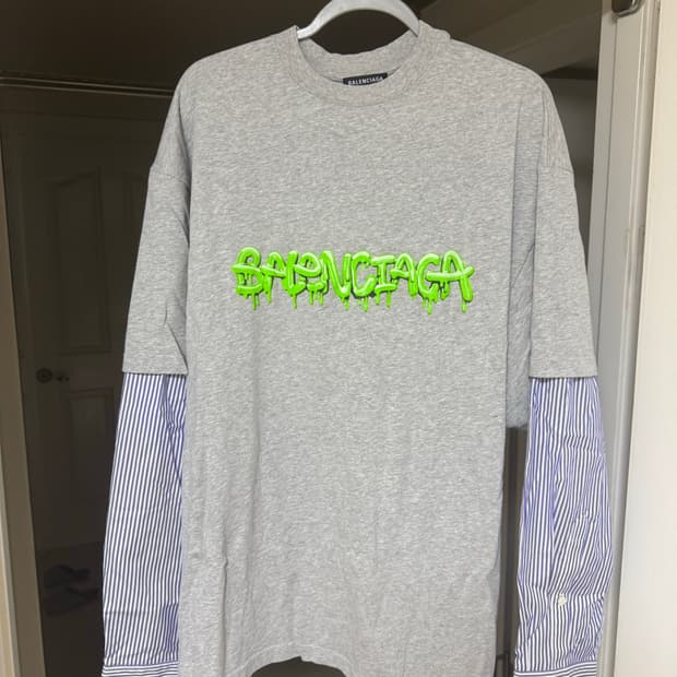 (S)발렌시아가 슬라임 셔츠 레이어드 롱슬리브