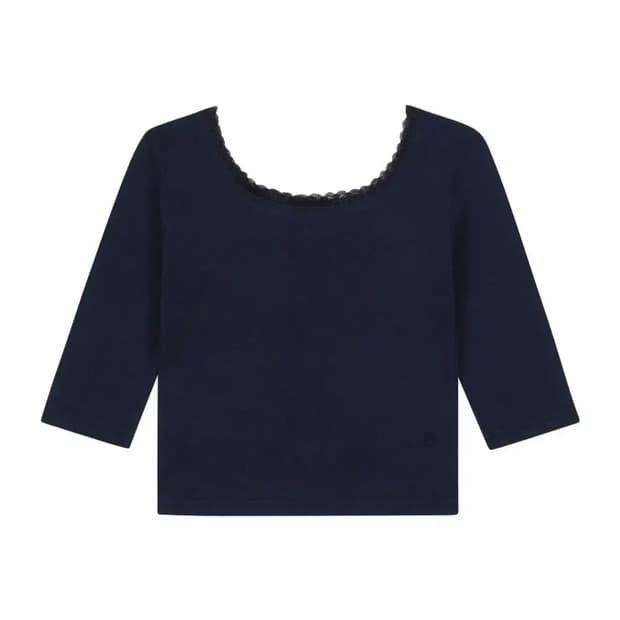 포니즈 ponnies LETTER LACE TOP (NAVY)