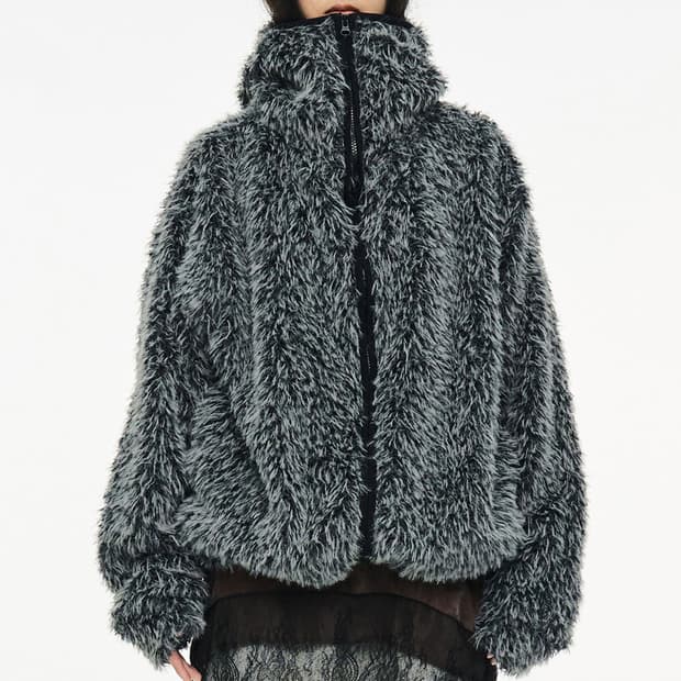 세릭 바라클라바 집업 차콜 후드 퍼