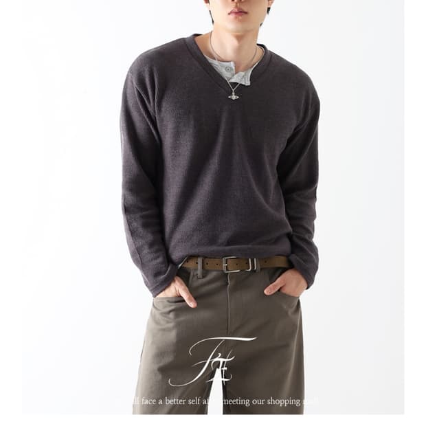 포에르미 foerme 레이어드 v넥 니트