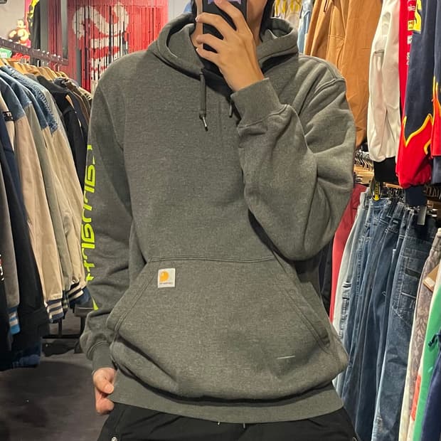 [IM] carhartt 칼하트 사이드 레터링 후드 그레이