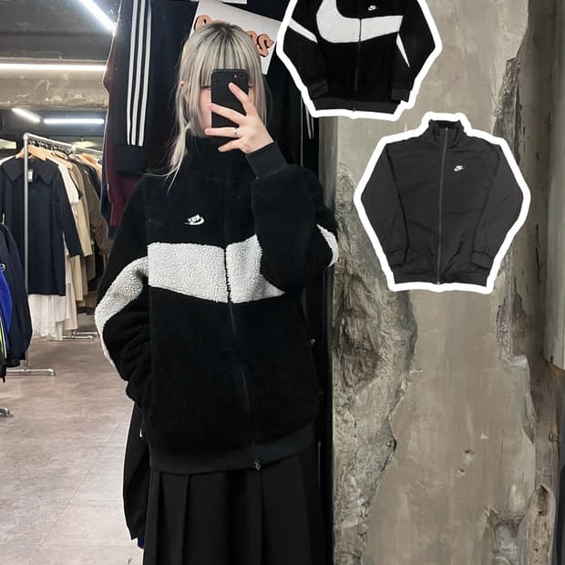 나이키 리버시블 후리스 점퍼 블랙 M  #csz3709