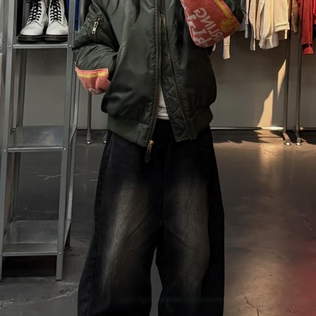 SEOUL COLLECTION 스트리트웨어 패치 항공점퍼A3705 