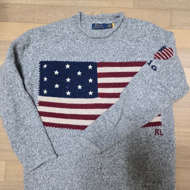 폴로 랄프로렌 성조기 모크넥 니트