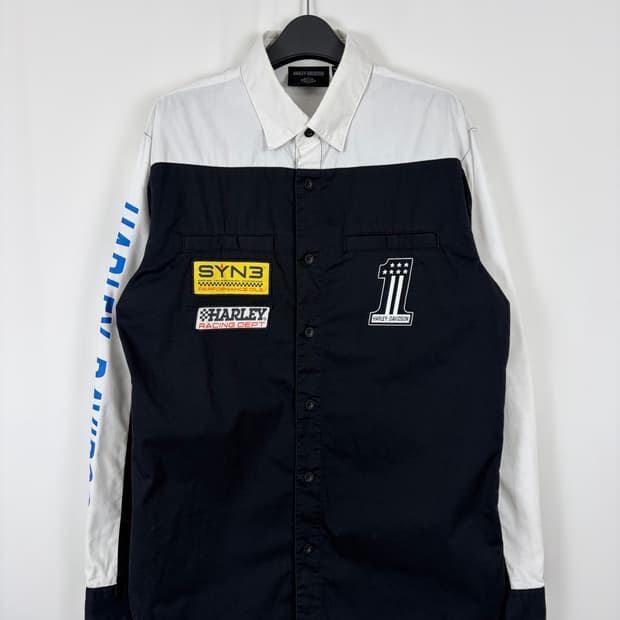 a107) 할리데이비슨 #1빅토리 컬러블록 셔츠