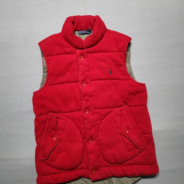 폴로 랄프로렌 레드 패딩 조끼