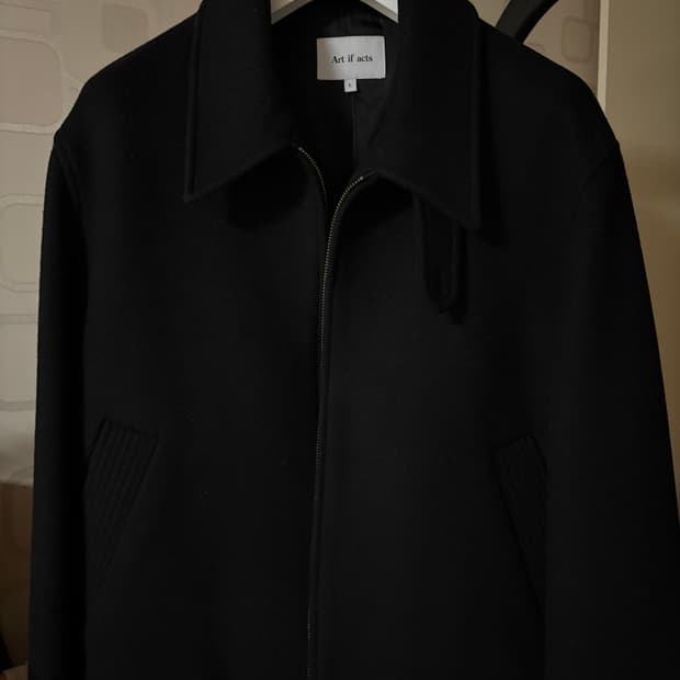 아트이프액츠 캐시미어 울 아티클 해링턴 블루종