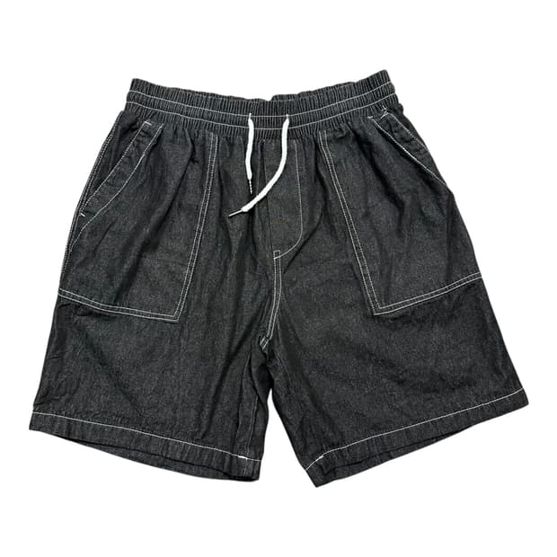 ✨ (바배) 빈티지 스티치 흑청 데님 반바지