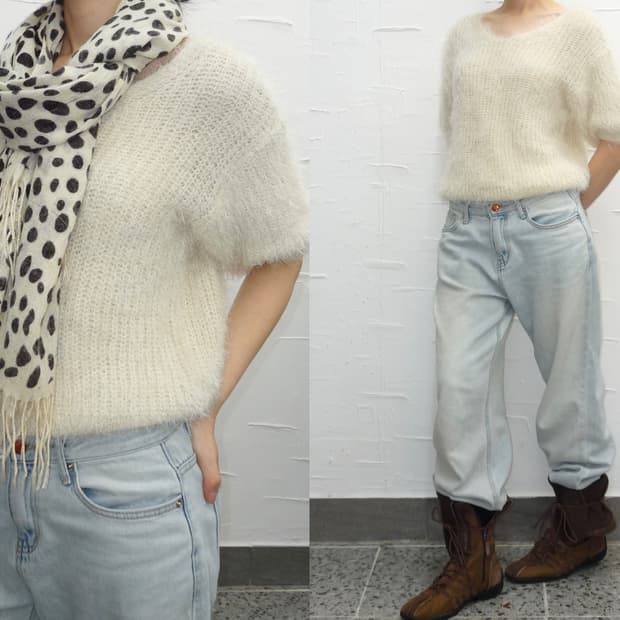 Fur white knit