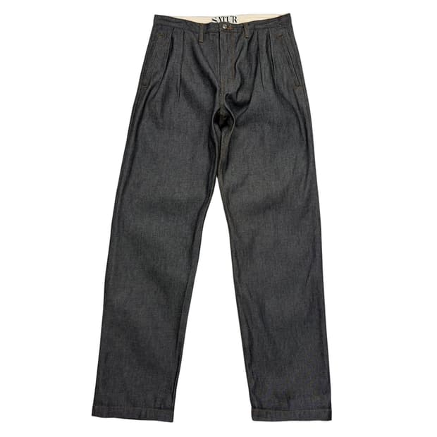 세터 카이엔 원턱 흑청 데님 팬츠 33 inch