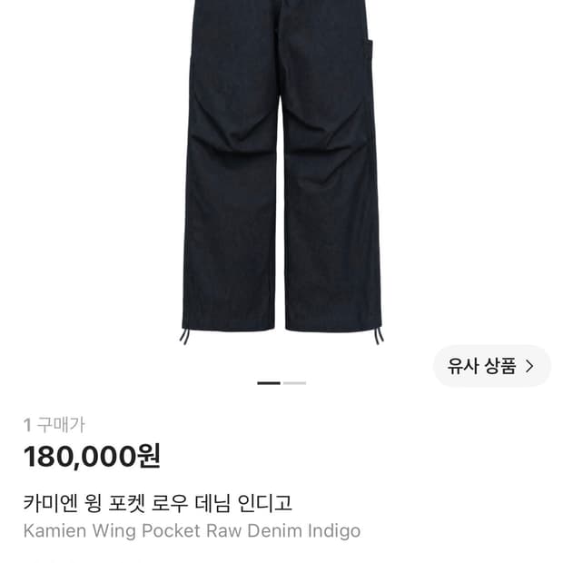 [1]카미엔 윙 포켓 로우 데님 인디고