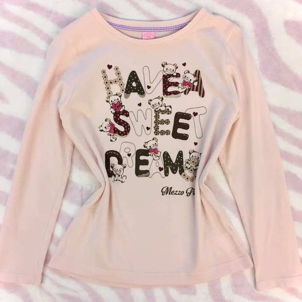 메조피아노 디저트쿠마 긴팔티셔츠 히메갸루 조지후쿠 핑크 헤이세이