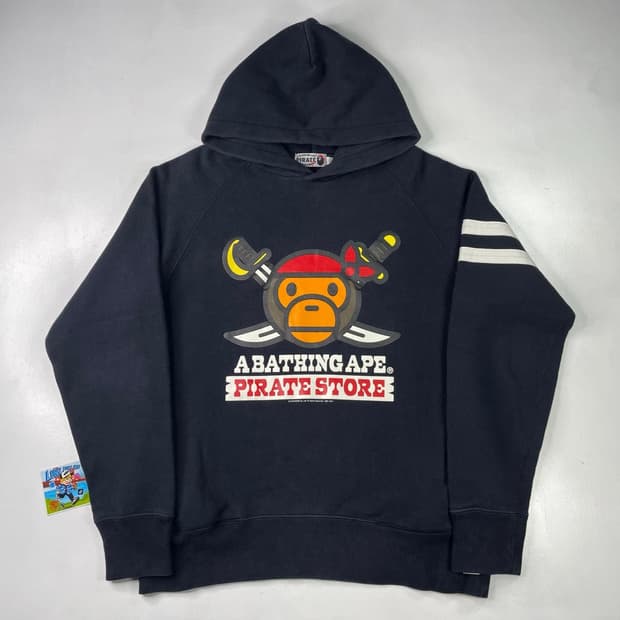 베이프 Pirate Store 베이비 마일로 로고 후드티 M