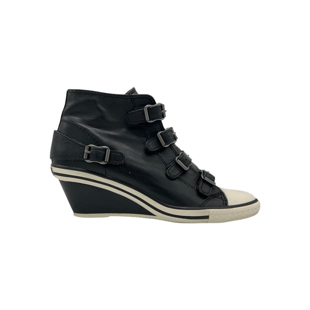 240 W 아쉬 웨지힐 스니커즈 레더 블랙 (EU37)