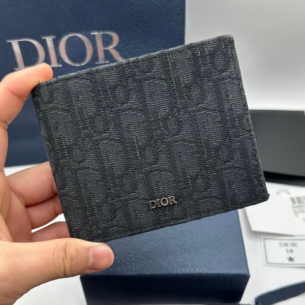 디올 오블리크 반지갑 블랙