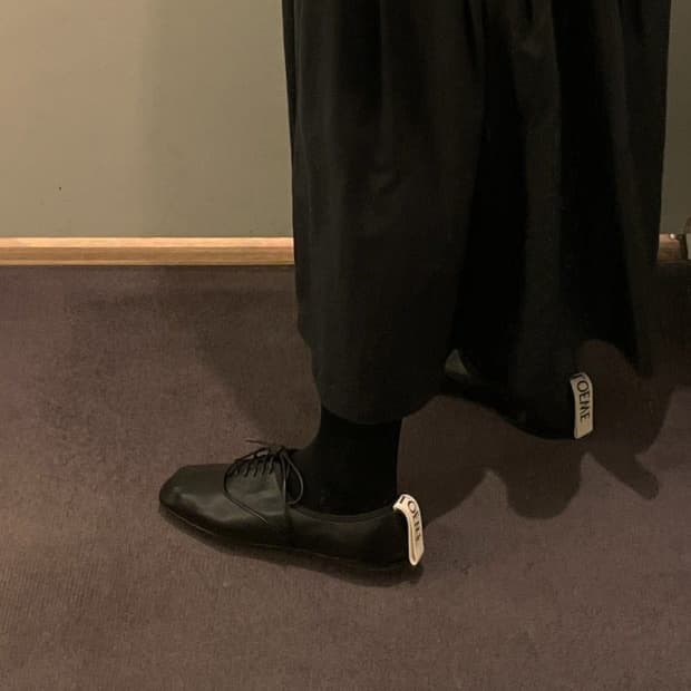 로에베 블랙 레더 더비슈즈 37(240)