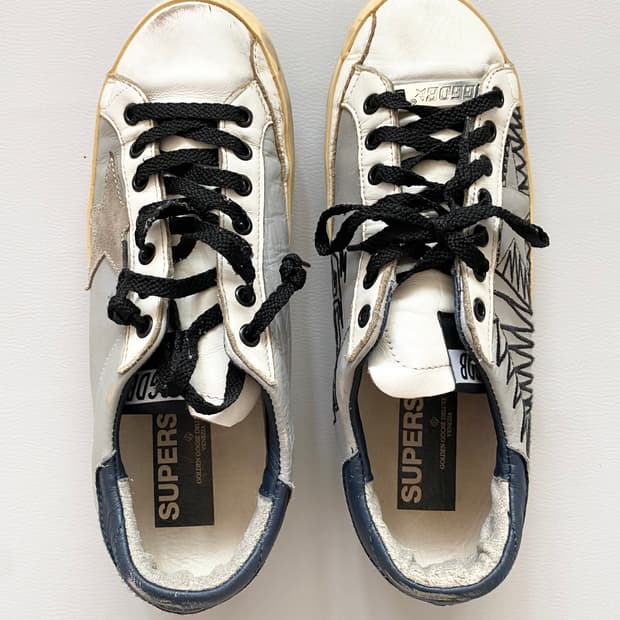 [정품] 골든구스 (한정판) 그래피티 실버 블랙탭 (41사이즈)