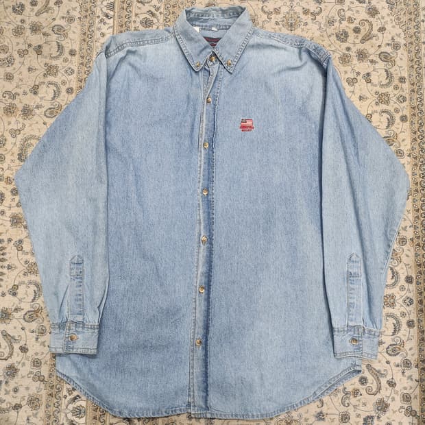 아메리카나 코퍼레이션 빈티지 데님 셔츠 M (크게나옴) (105-108)