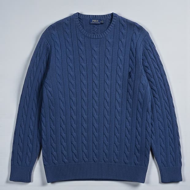 110)POLO 폴로 랄프로렌 가먼트다잉 꽈배기 케이블 니트