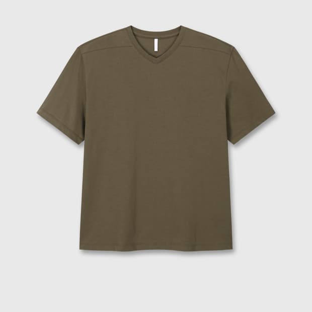 [M] 에피센터 mono v neck 반팔 세피아