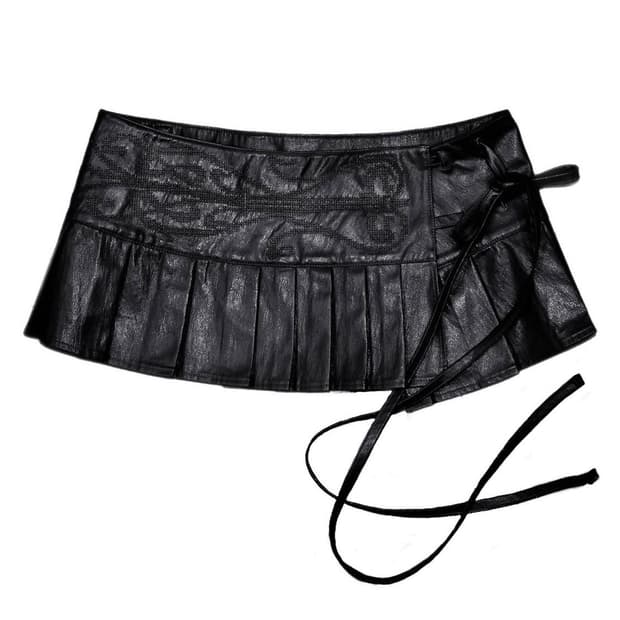 bonnae 본네 엠브로이더 플리츠 스커트 블랙