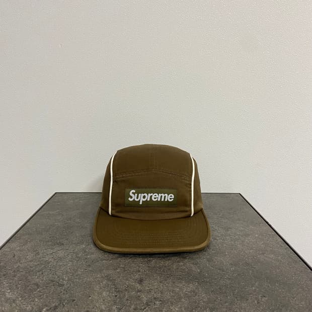 (OS) 슈프림 박스로고 캠프캡 모자 워시드 브라운