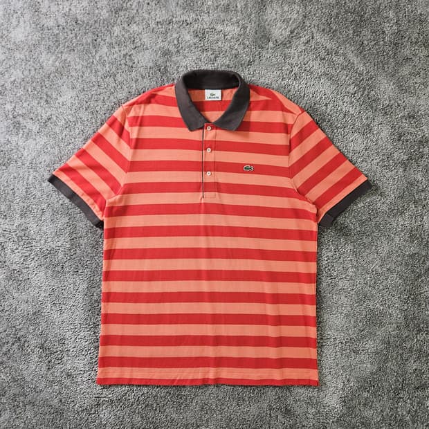 [무료배송] LACOSTE 단색 스트라이프 폴로 티셔츠