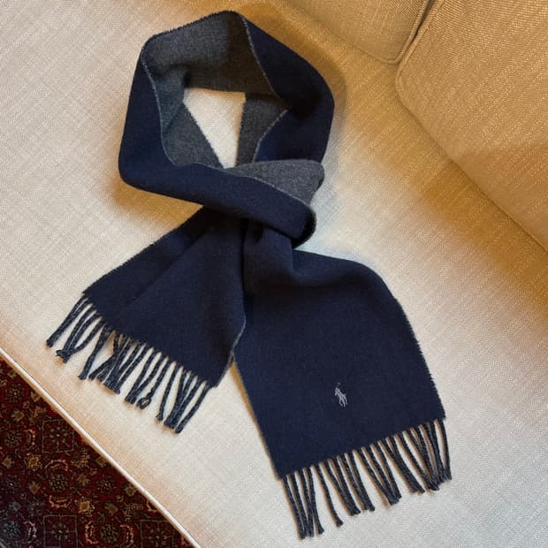 폴로 랄프로렌 양면 머플러 네이비/그레이 목도리