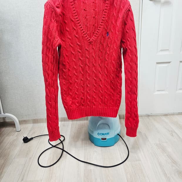 (90~95)M☆초대장급☆랄프로렌폴로스포츠 케이블꽈베기 [레드]브이넥니트