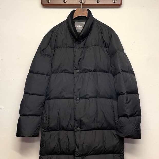 알레그리 구스다운 블랙 롱 패딩  