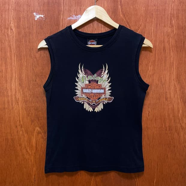 (M) Harley Davidson 할리 프린팅 슬리브리스 나시