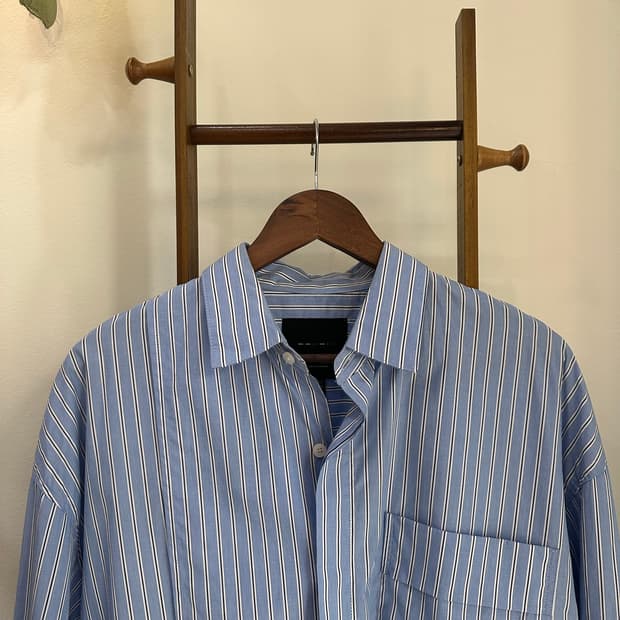 GARMENT LABLE 스트라이프 오버 셔츠