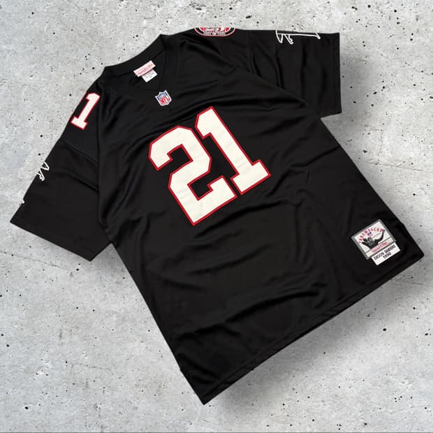 [52] 미첼앤네스 21 디온샌더스 NFL 블랙 저지 반팔 D95