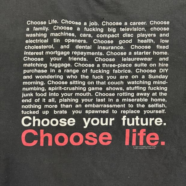 [XL] 90s Trainspotting 빈티지 무비 티셔츠