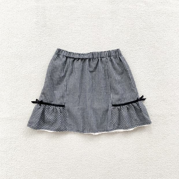 블랙 히메 레이스리본 미니스커트