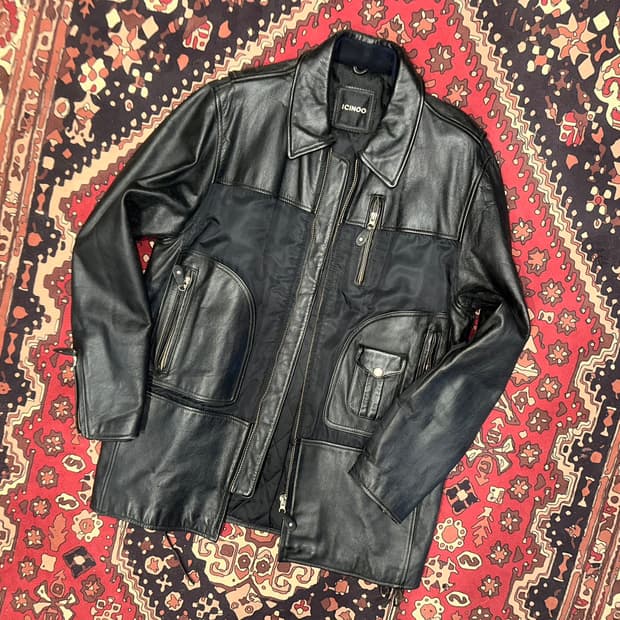 ( L ) 가죽코트 가죽카코트 레더자켓 워크웨어 가죽하프자켓