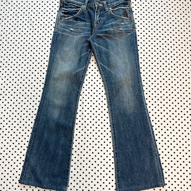 일본빈티지 부츠컷 데님팬츠 y2k 갸루 펑크