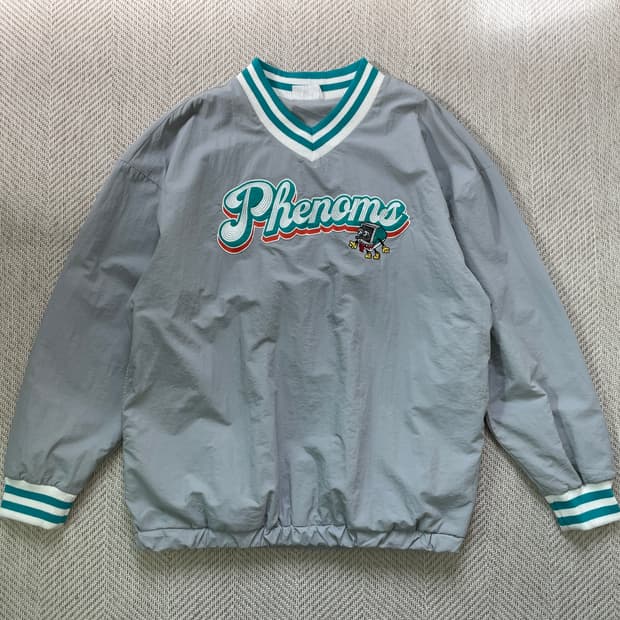 빈티지 phenoms 나일론 그레이 풀오버 윈드브레이커 