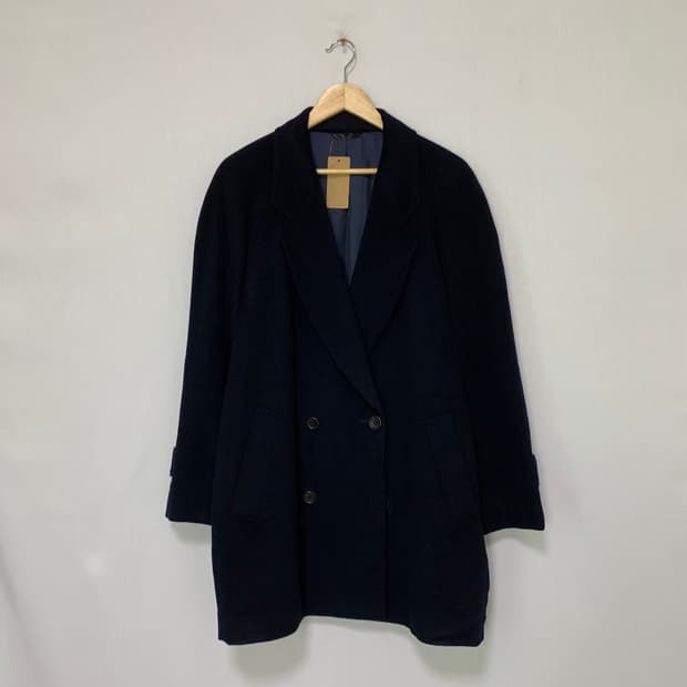 jpn 일본 빈티지 네이비 더블 버튼 하프코트 캐시미어 100%