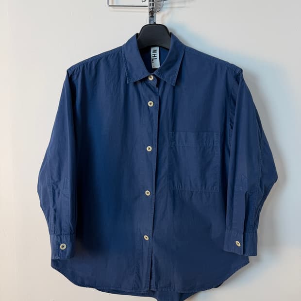 MHL 마가렛 호웰 블루 코튼 셔츠 