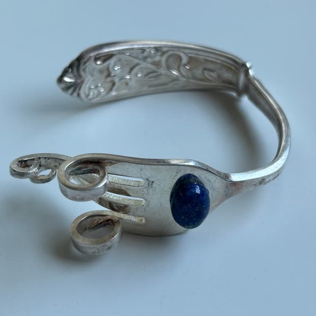 빈티지 말라카이트 포크뱅글 L