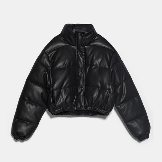 자라 페이크 레더 패딩 점퍼