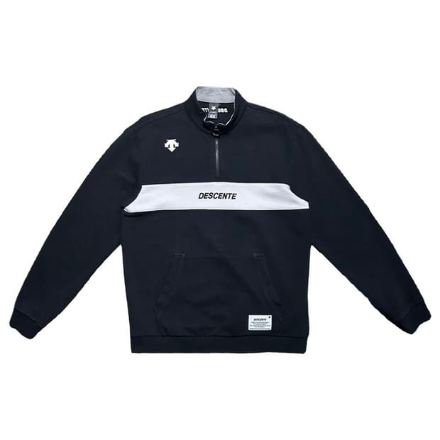 데상트 아카이브 칼라블록 반집업 맨투맨 105